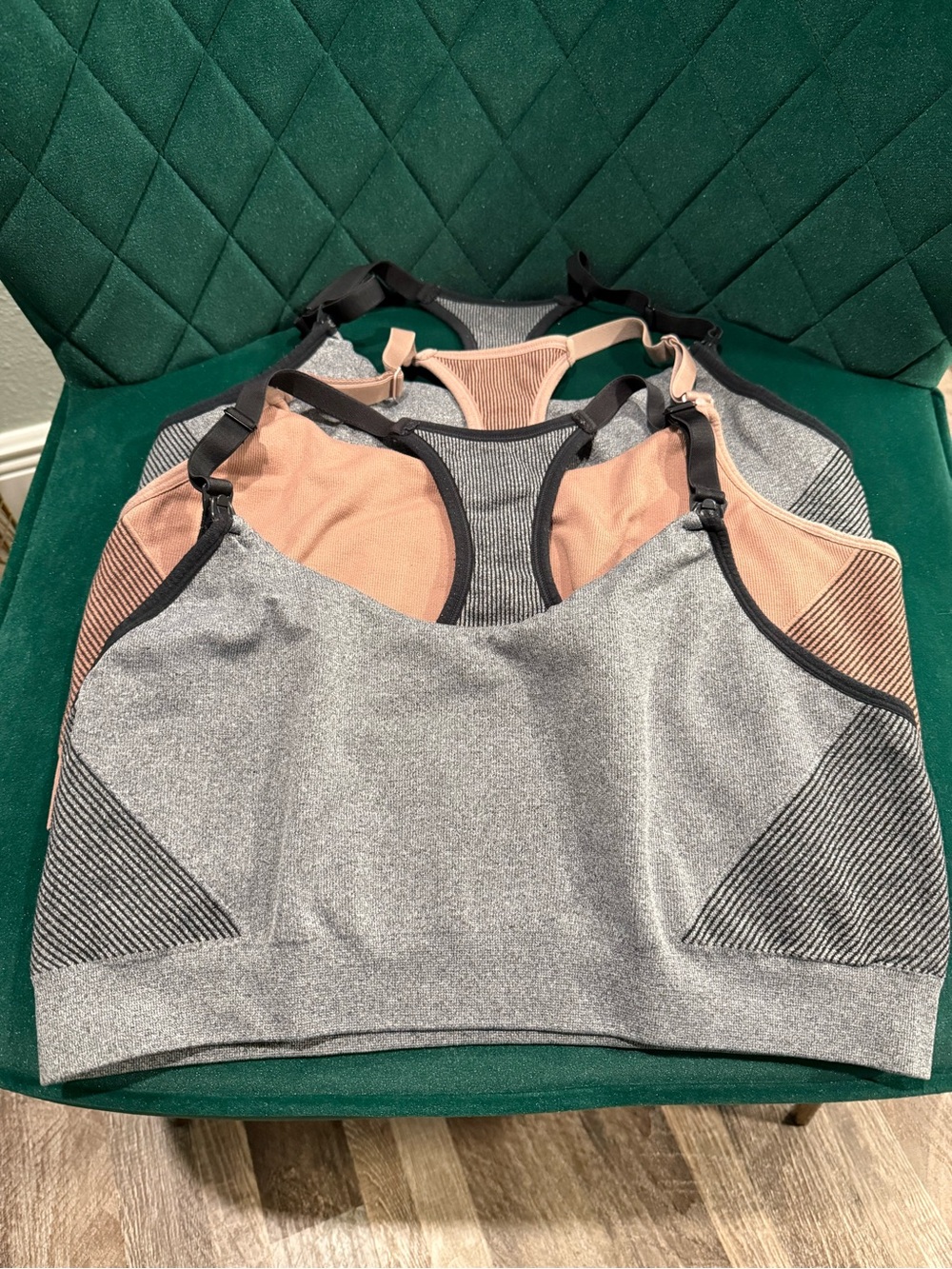 Target - set of 3 - Seamless Gray & Blush Nursing / Maternity Sports Bras